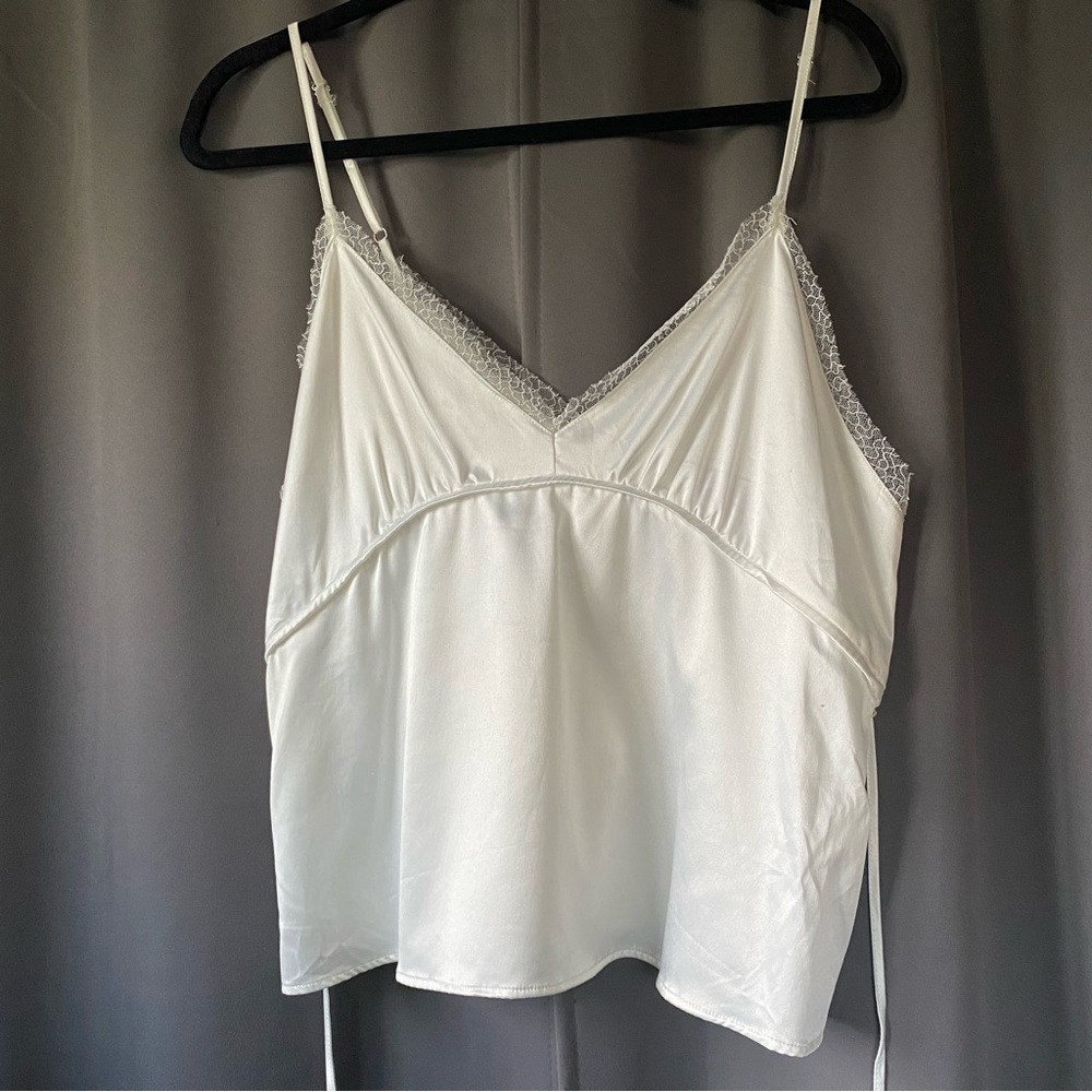 Zara white lace slip top in XL nwt